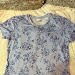 Columbia Omni-wick Light Blue Floral Women's Tee New Without Tags XL